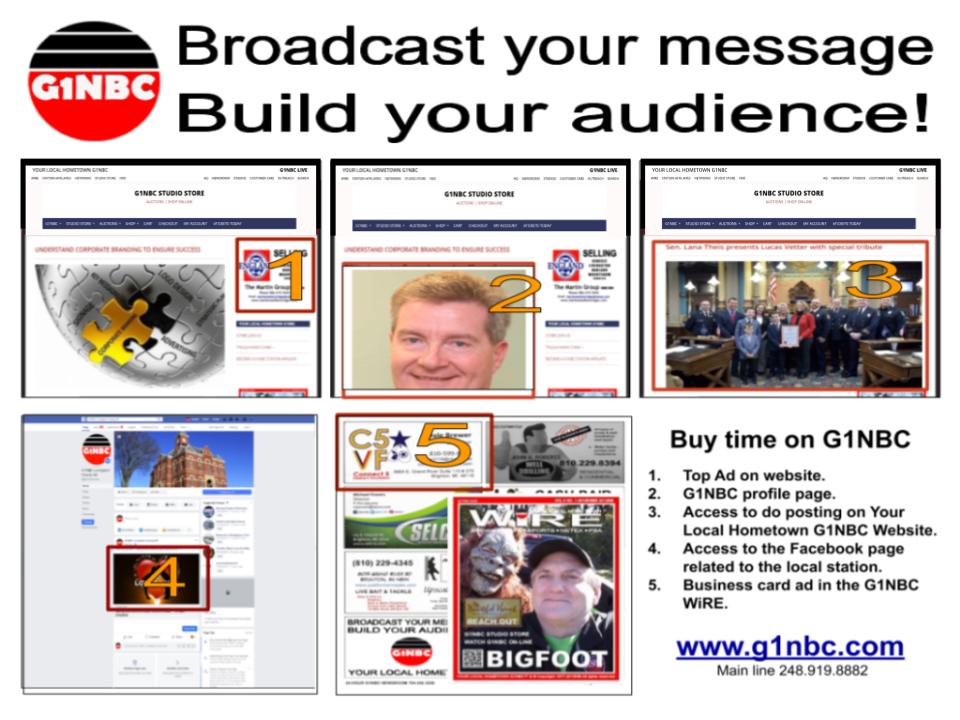 BROADCAST YOUR MESSAGE, BULID YOUR AUDIENCE! On-line with G1NBC